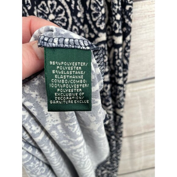 Lauren Ralph Lauren Spaghetti Strap Sand Dollar Print Maxi Dress Women's 8 Blue - Picture 6 of 8